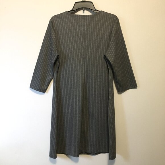 RACHEL Rachel Roy Grey Corporate Pinstripe Womens 3/4 Sleeve Shift Dress - 12 - Picture 2 of 16